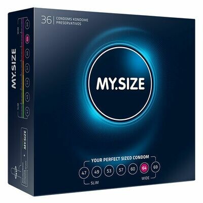 MY SIZE NATURAL CONDOM LATEX 64 MM 36 UDS