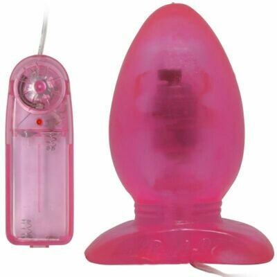 BAILE PLUG ANAL GRANDE CON VIBRACION - ROSA 11.6 CM X 5.8 CM