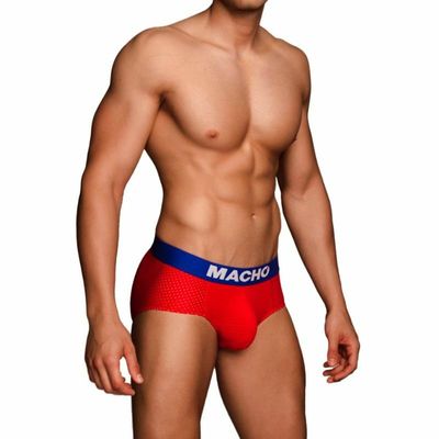 MACHO - MS080 CALZONCILLO DEPORTIVO ROJO TALLA S