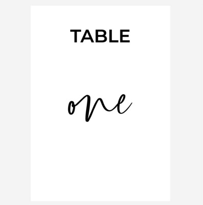 'Bella’ Table Numbers