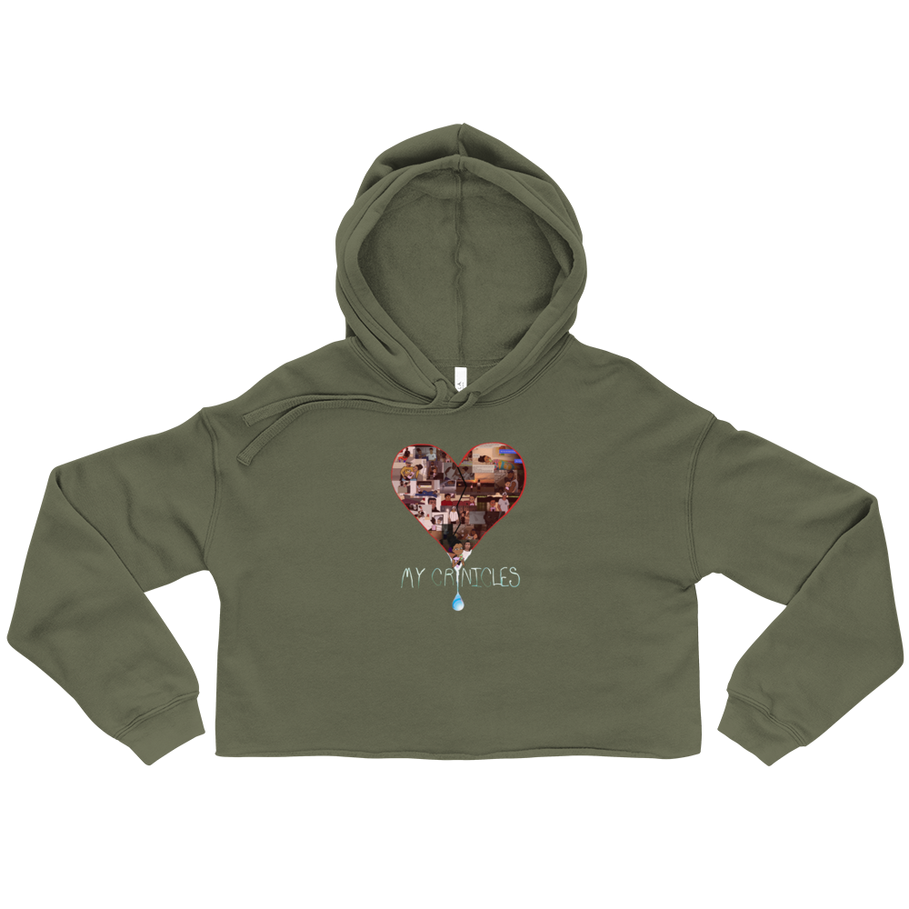 Women's Cropped Hoodie - Military Green