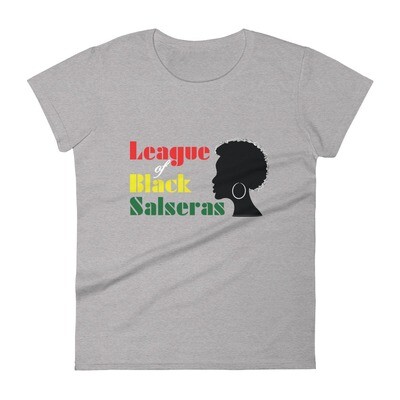 "League of Black Salseras" (Woman, Afro) - Women's short sleeve t-shirt