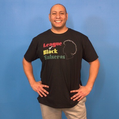 League of Black Salseros (Man, Afro, Black) -Short-Sleeve Unisex T-Shirt