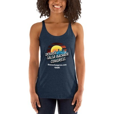 DSBC Ladies Racer Back T-Shirt - Skyline 'n the Sun (Dark)