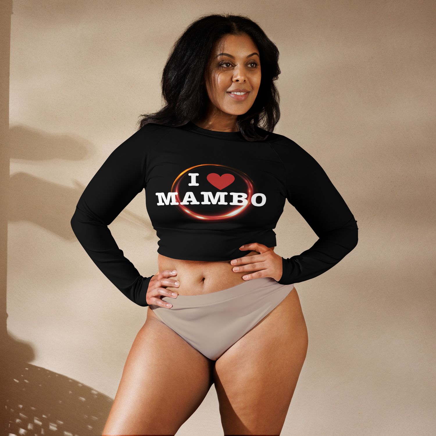 I heart Mambo Recycled long-sleeve crop top