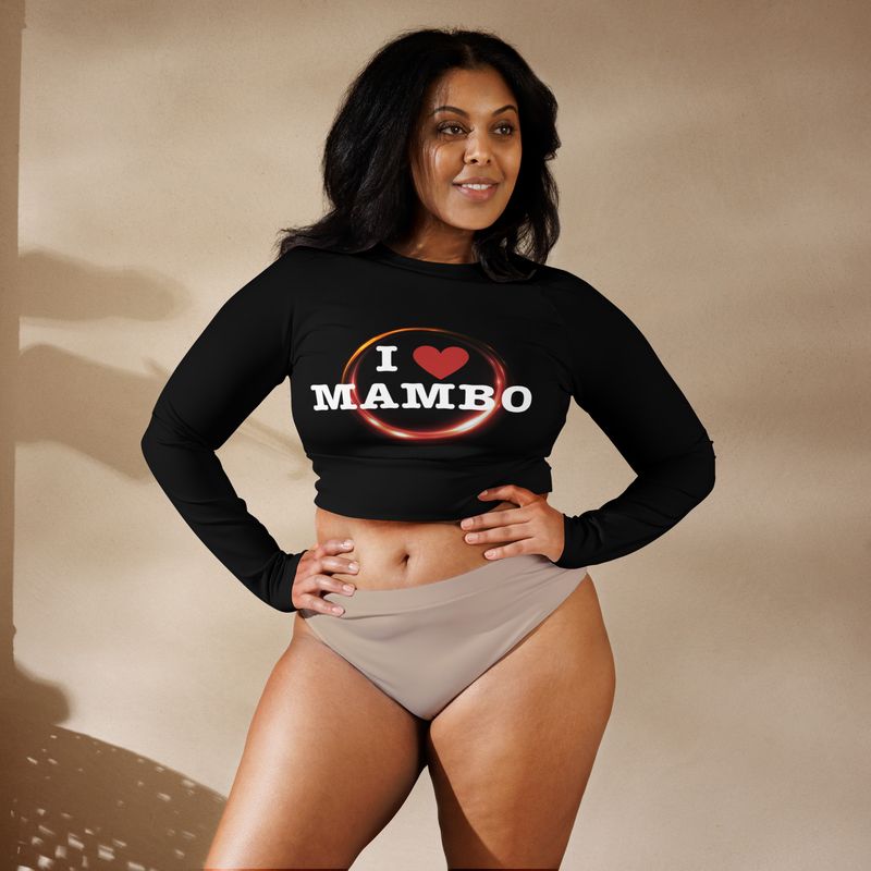 I heart Mambo Recycled long-sleeve crop top