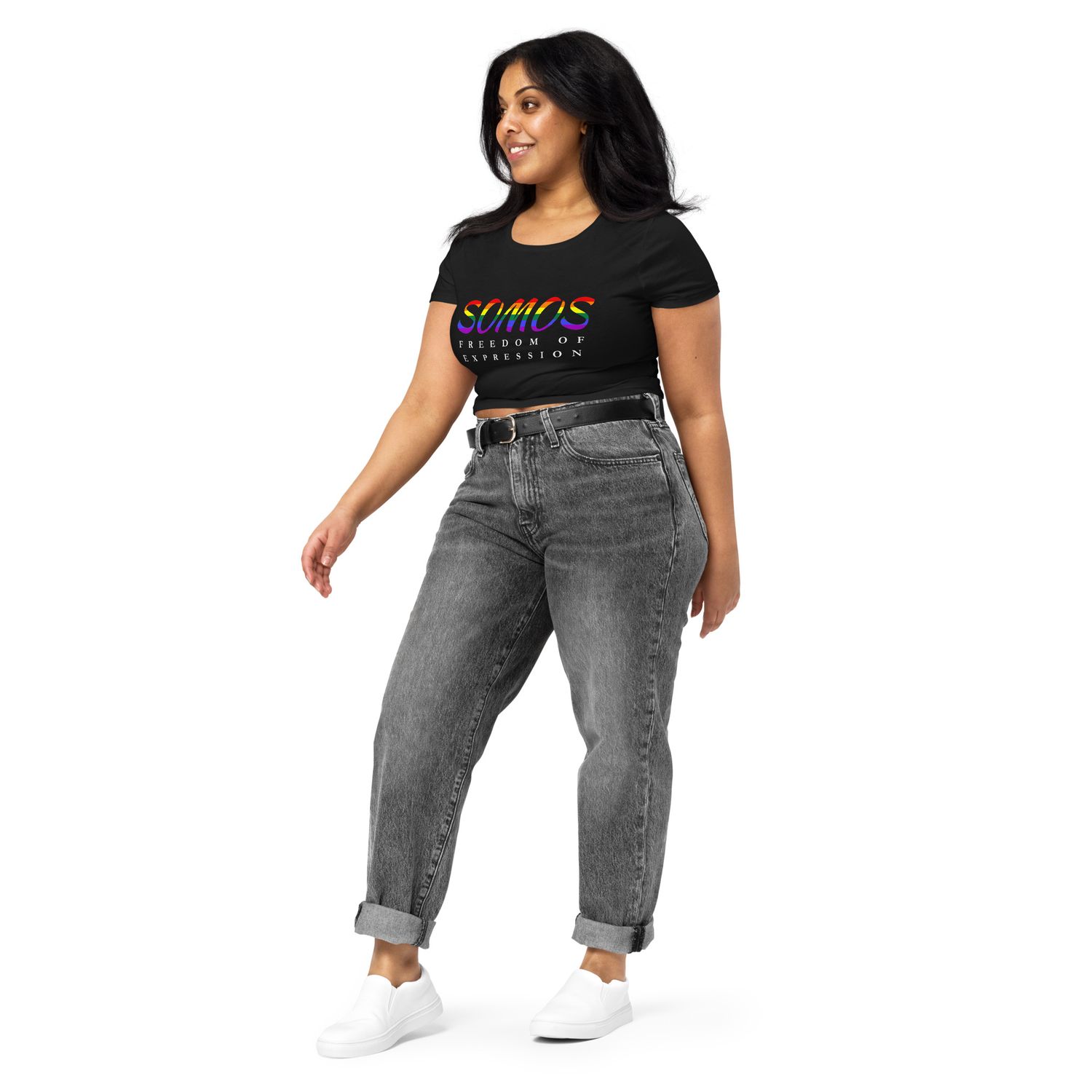 SOMOS FREEDOM-Women’s Crop Tee