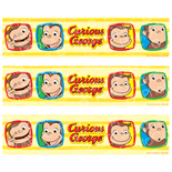 PI7505 - Curious George - Funny Faces -  2.25"x11" Premium pre-cut strips