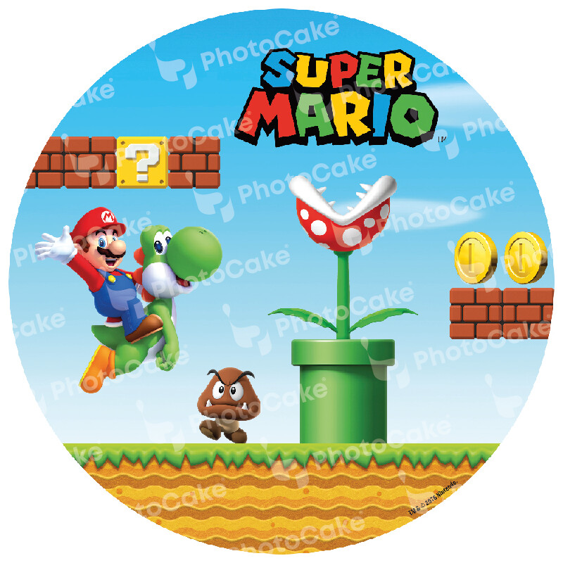 PI43686- Super Mario - 7.5" precut circle