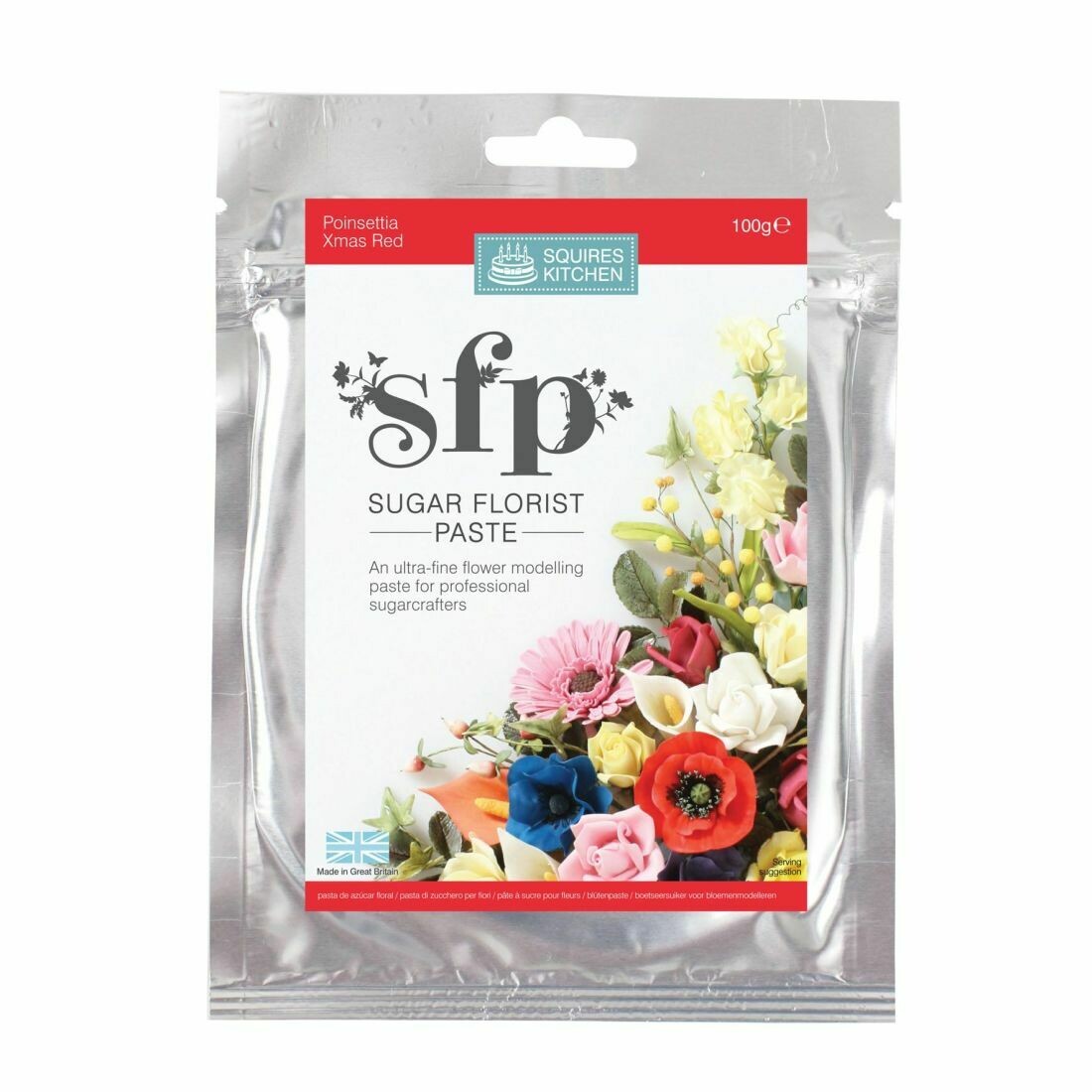 Squires Poinsettia (Christmas Red) Flower paste  100g