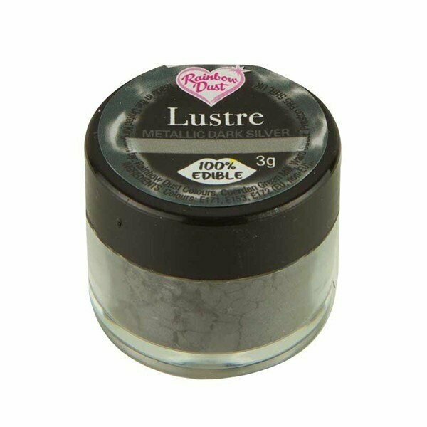 Rainbow Dust Edible Silk Range - Metallic Dark Silver