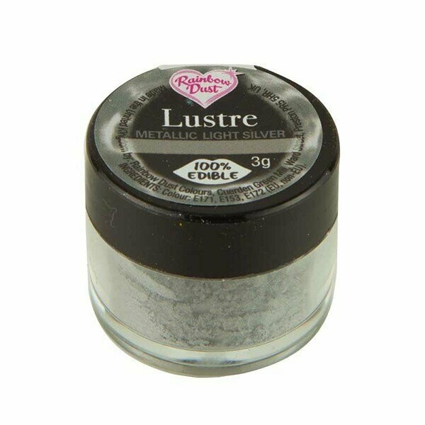 Rainbow Dust Edible Silk Range - Metallic Light Silver