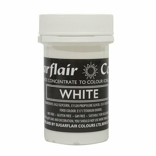 Sugarflair Paste Colours - Pastel White - 25g