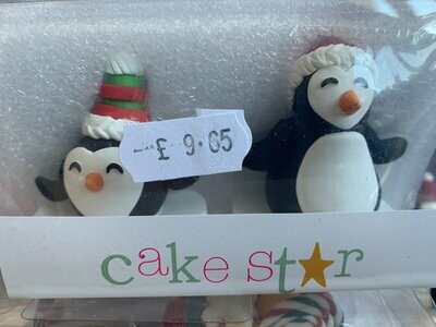 Cake Star clay-dough pair of Penguins