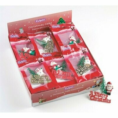 Christmas Cake Decorations Packs Father Christmas, Motto & Tree
x1 pack