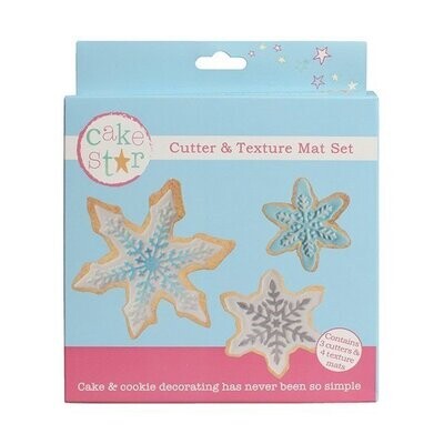 Cake Star Cutter & Texture Mat Set - Snowflakes
84855