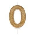 Gold Sparkle Numeral Candle - Number 0 - 70mm
13831