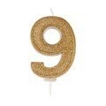 Gold Sparkle Numeral Candle - Number 9 - 70mm
13831
