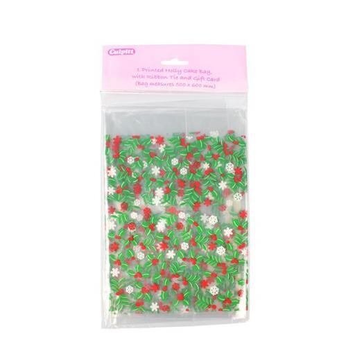 Holly Cake Bag with Ribbon & Gift Card 15314