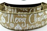 38mm Merry Christmas
Burlap Ribbon - x 1m