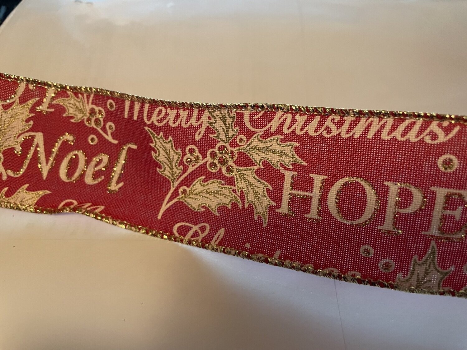 50mm Red Merry Christmas Ribbon - x 1m