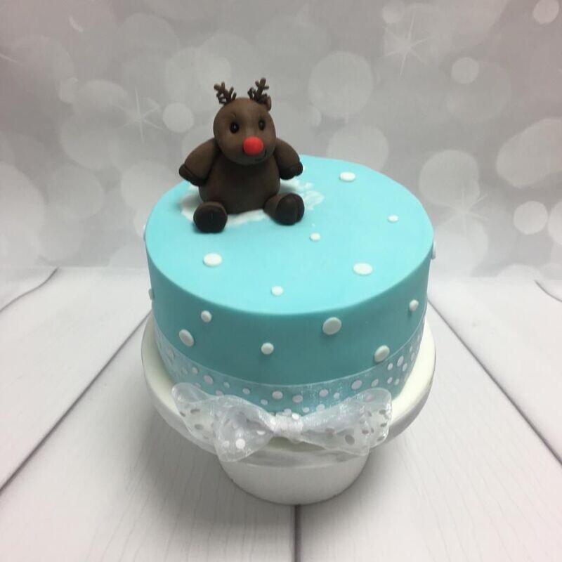 6" Rudolph Christmas Cake - Vanilla Sponge