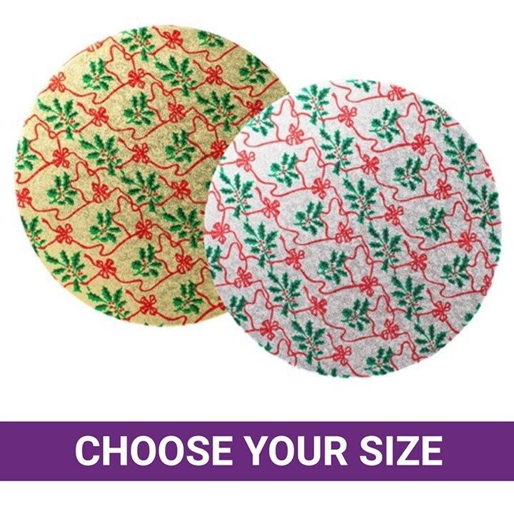 Round Christmas Cake Board - 8'' (assorted)