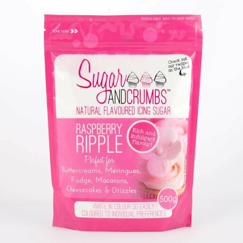 Sugar and Crumbs Natural Flavoured Icing Sugar RASPBERRY RIPPLE 500g