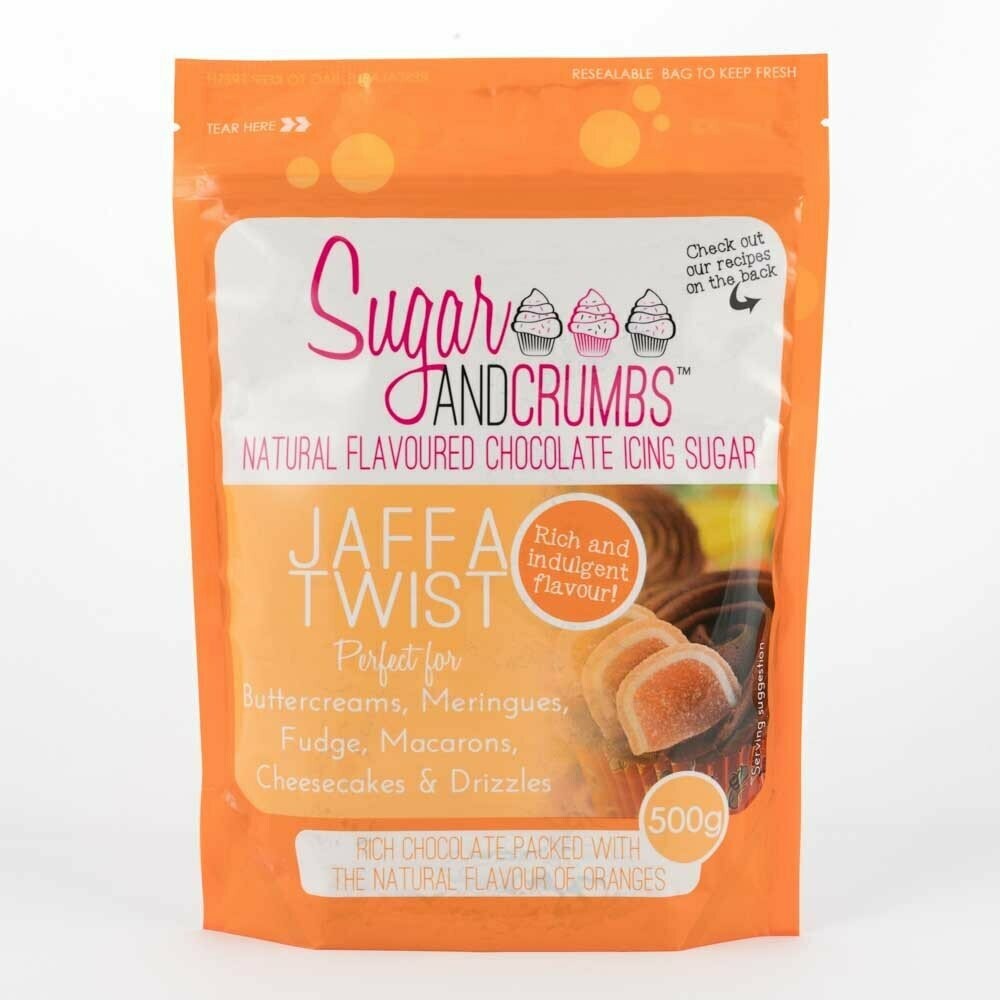Sugar and Crumbs Natural Flavoured Icing Sugar JAFFA TWIST 500g Sugar and Crumbs Natural Flavoured Icing Sugar JAFFA TWIST 500g
