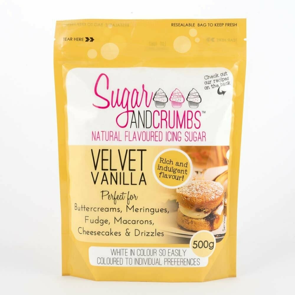 Sugar and Crumbs Natural Flavoured Icing Sugar VELVET VANILLA 500g
