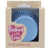 BWL - Ice Blue Foil Baking Cases - 50 Pack 50176
