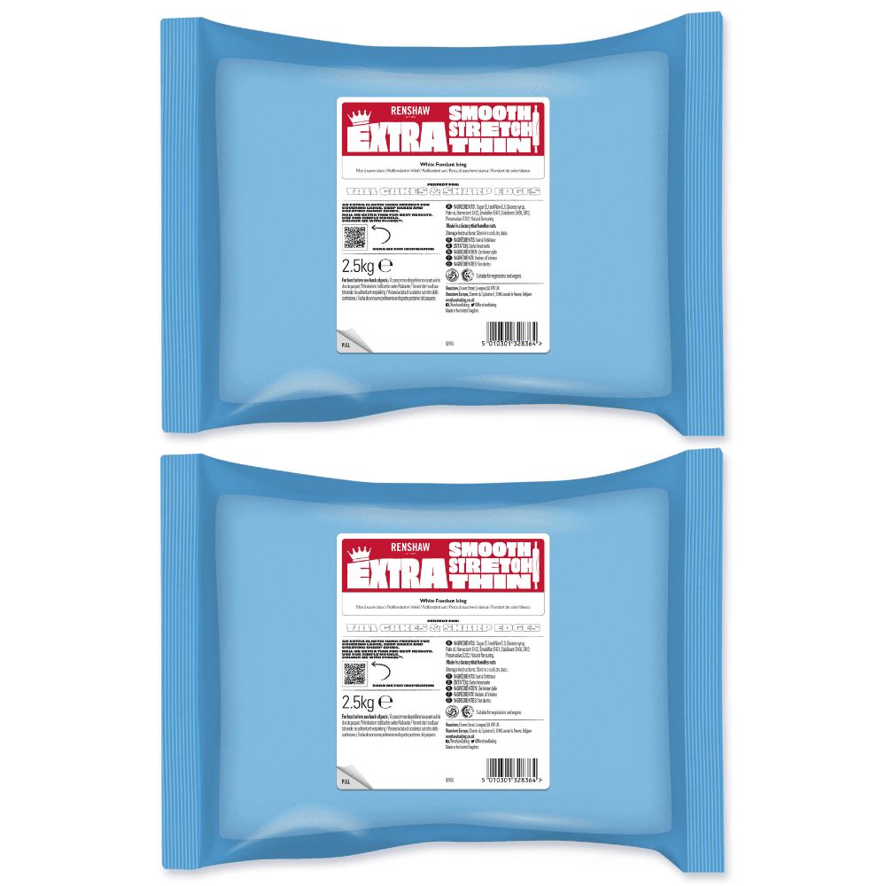 RENSHAW White - Extra Sugarpaste Fondant Icing - E171 Free 5kg