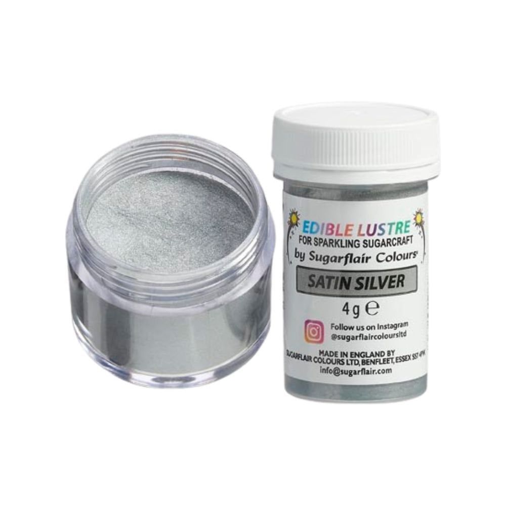 Sugarflair Satin Silver - Edible Lustre Dust 4g