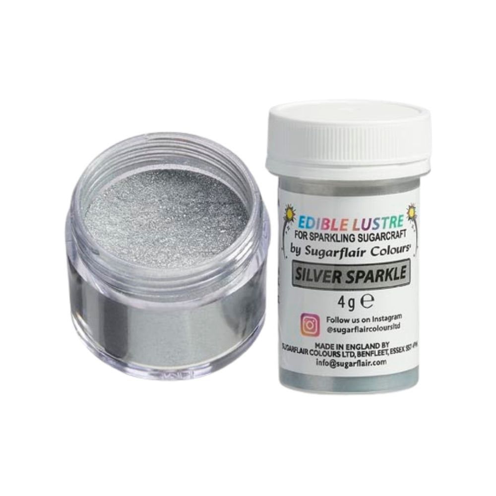 Sugarflair Silver Sparkle- Edible Lustre Dust 4g Sugarflair Silver Sparkle- Edible Lustre Dust 4g