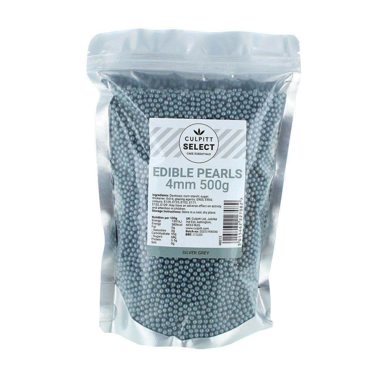 500g Culpitt Select Edible Pearls 4mm - Silver Grey 500g Culpitt Select Edible Pearls 4mm - Silver Grey