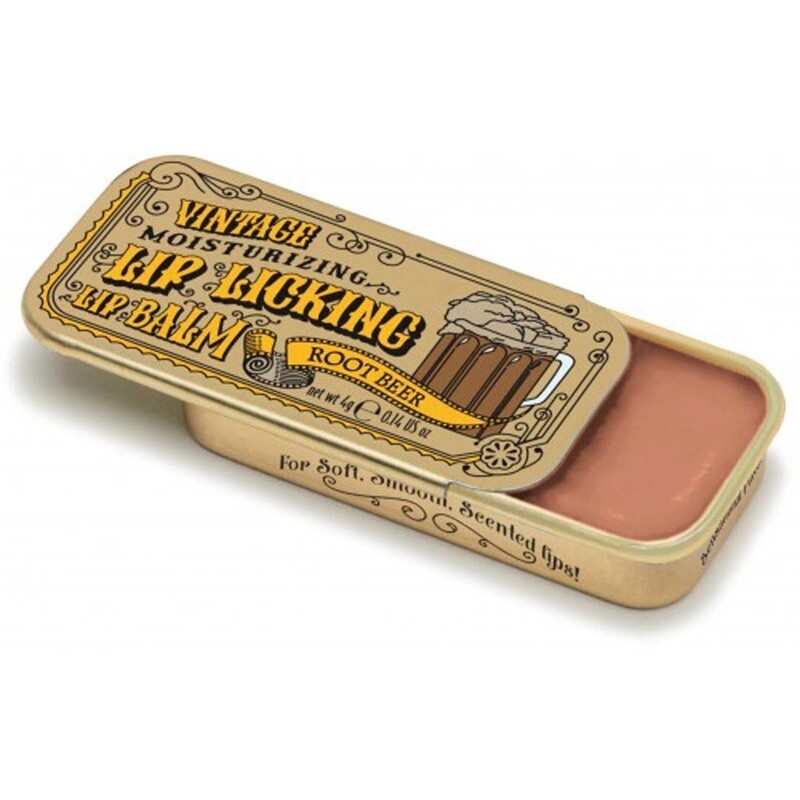 Root Beer - Vintage Moisturizing Lip Licking Lip Balm in a Retro Sliding Tin