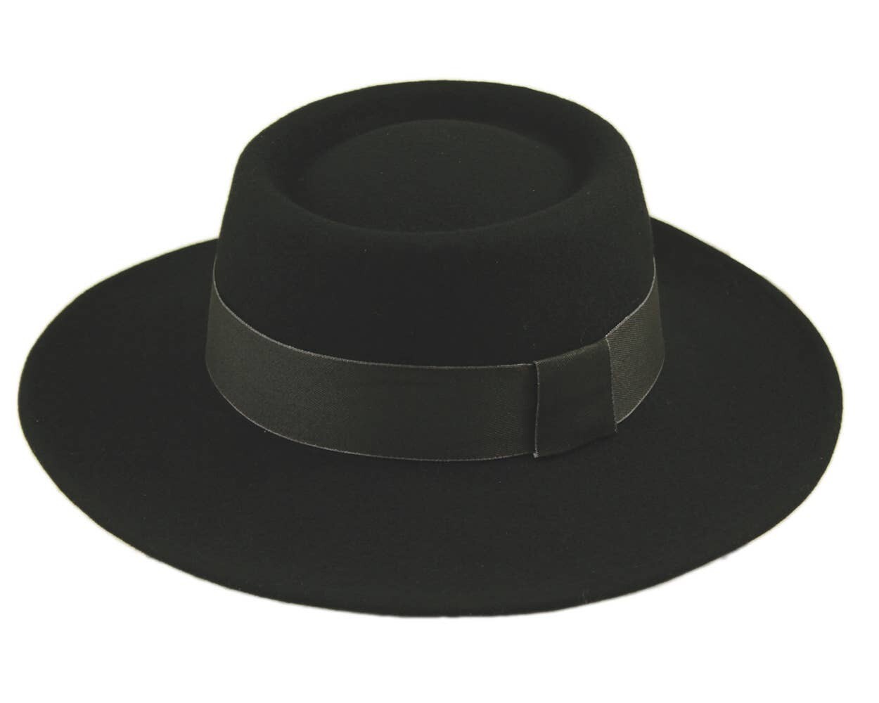 Black Wool Felt Gambler Hat