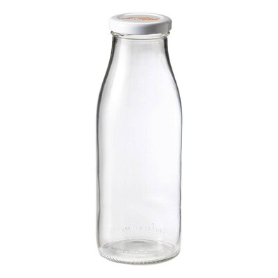 500ml French Glass Milk Beverage Bottle W/ Metal Twist Cap