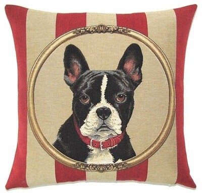 Decorative Pillow Cover Boston Terrier Portrait