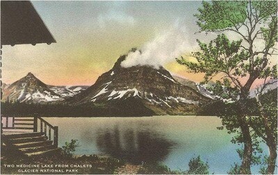 Found Image-MT-316 Two Medicine Lake, Glacier National Park, Montana - Vintage Image, Art Print