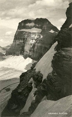 Found Image-MT-395 Grinell Glacier - Vintage Image, Art Print