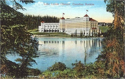 Found Image-CN-99 Lake Louise Chateau, Canada - Vintage Image, Art Print