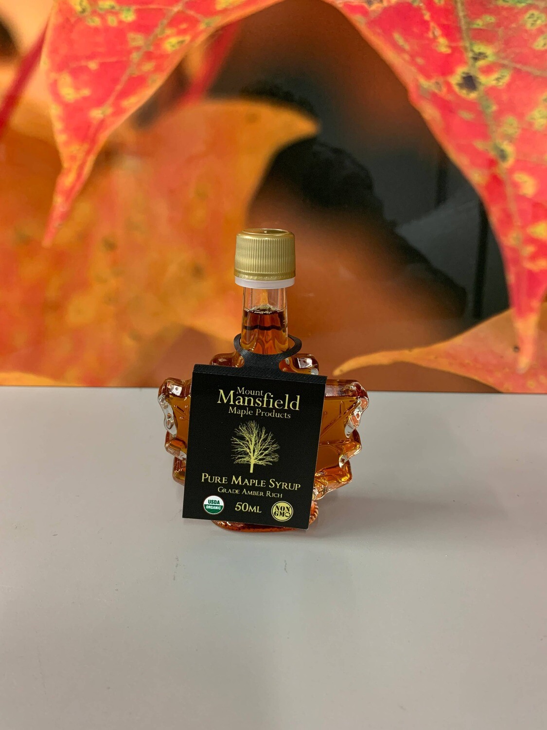 50ml Maple Leaf Favor Bottle Pure Vermont Maple Syrup