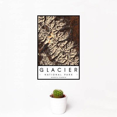 Glacier National Park Map Print Ember