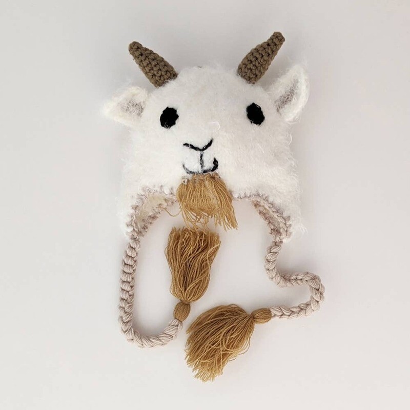 Goat Earflap Beanie Hat