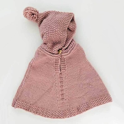 Hooded Poncho Rosy - 2-4T