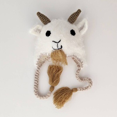 Goat Earflap Beanie Hat - Medium