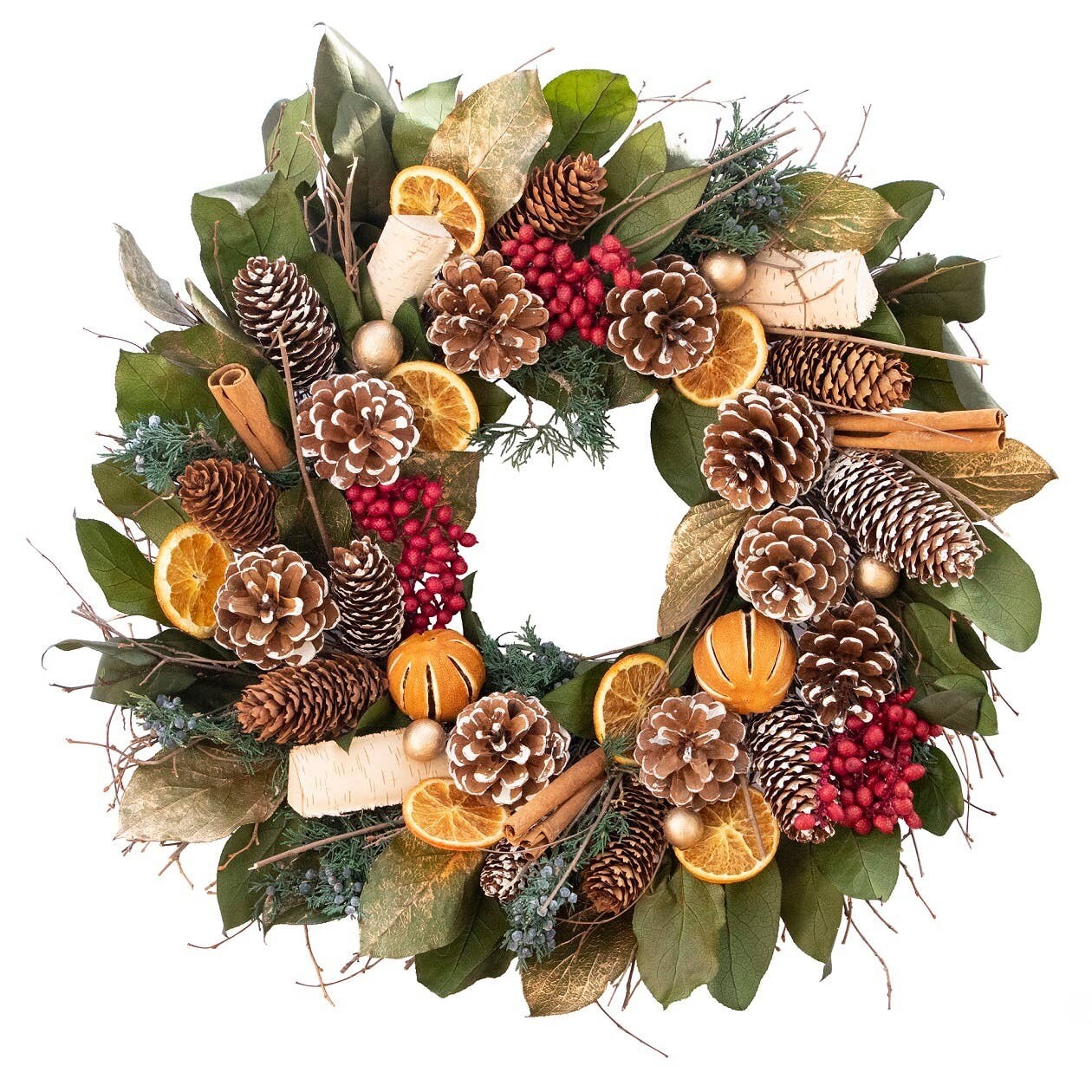 20&quot; Cinnamon Orange &amp; Pinecone
 Wreath