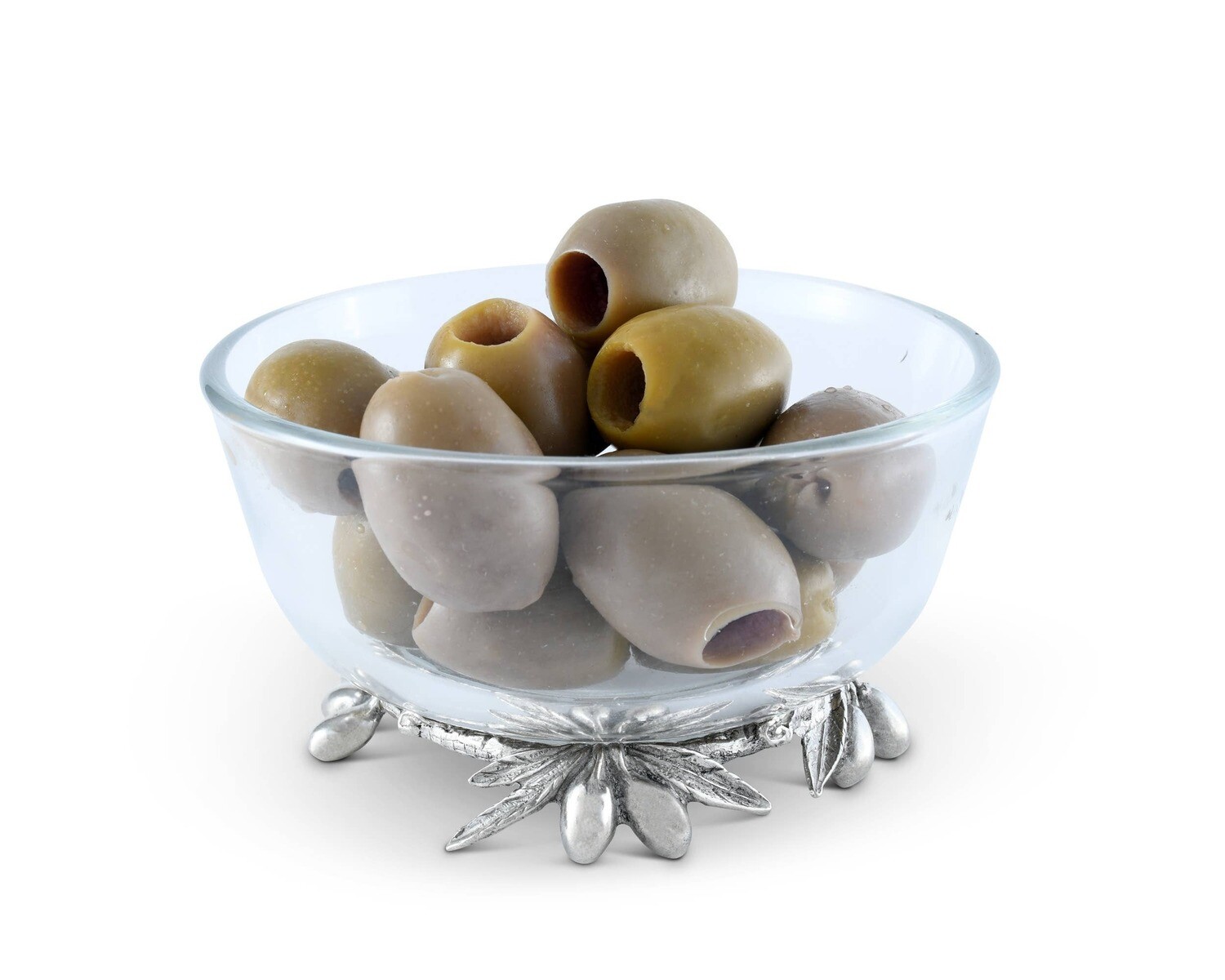 Olive Grove Glass &amp; Pewter Bowl