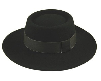 Black wool Felt Prairie Hat